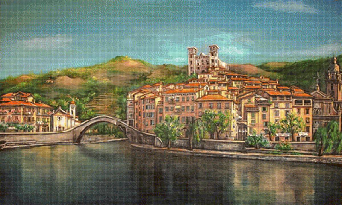 Dolceacqua. - paola vincenti painter.landscapes.cityscapes. - предпросмотр