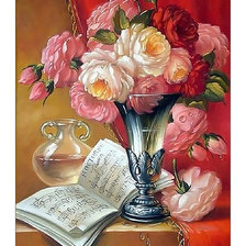 Схема вышивки «Розы и ноты.»