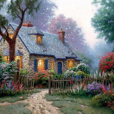 Схема вышивки «Домик в лесу»