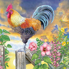 Схема вышивки «Петушок-золотой гребешок»