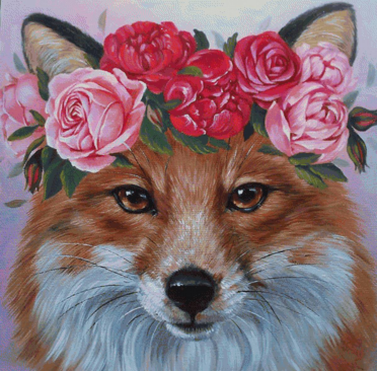 лиса в венке - венок, лиса - предпросмотр