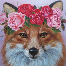 Схема вышивки «лиса в венке»