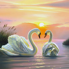 Схема вышивки «Лебединый разговор»