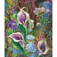 Схема вышивки «Каллы и незабудки.»