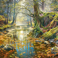 Схема вышивки «Лесной ручей.»