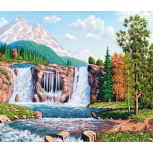 Схема вышивки «Горный водопад.»