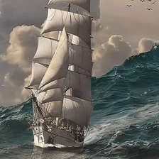 Схема вышивки «парусник»