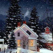 Схема вышивки «зимняя ночь»