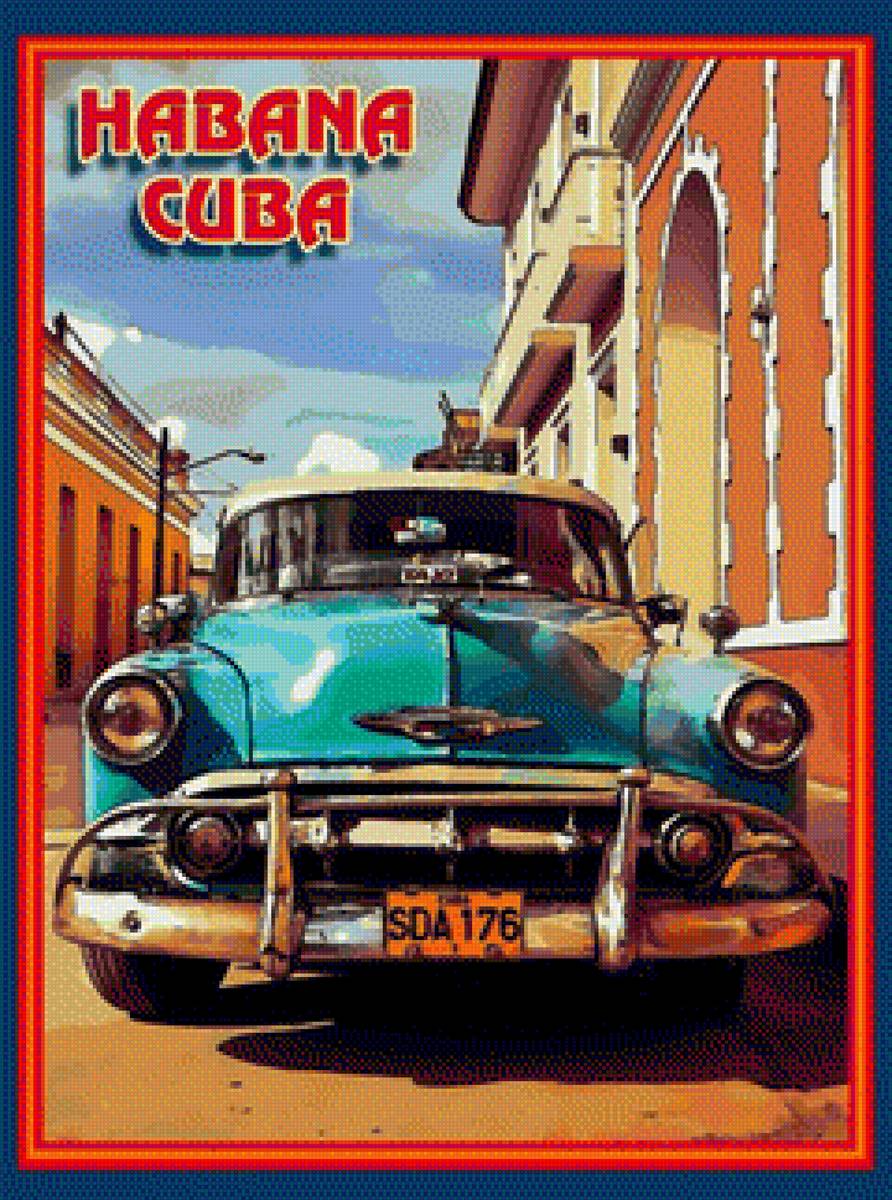 Куба Гавана (открытка) - лето, куба, открытка, отпуск, гавана, машина, ретро, воспоминани - предпросмотр