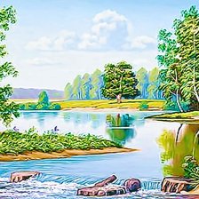 Схема вышивки «пейзаж»