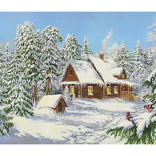Схема вышивки «Зимний пейзаж.»