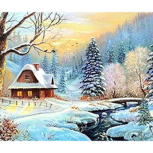 Схема вышивки «Зимний пейзаж.»