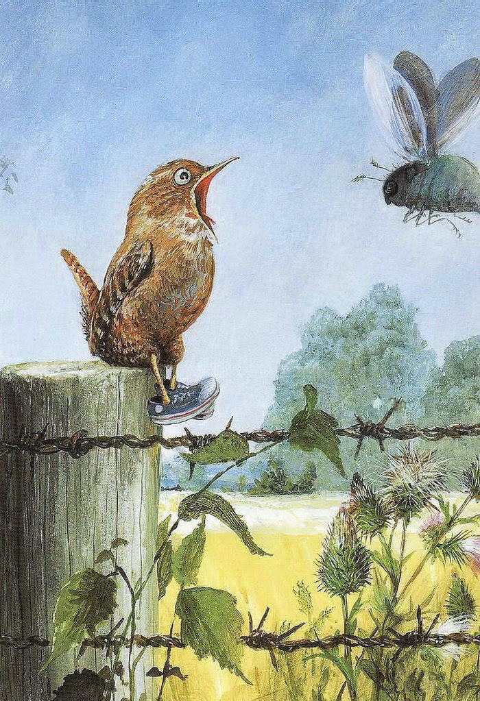 Детская тема - муха, птенец, лето - оригинал