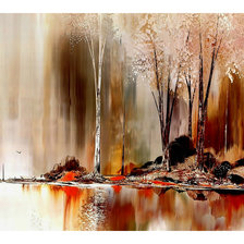 Схема вышивки «осенний пейзаж»