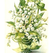 Схема вышивки «ландыши»