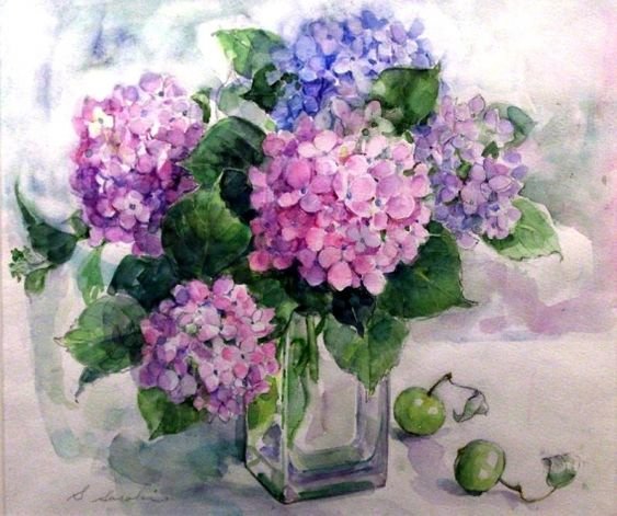 гортензия - цветы, гортензия, букет - оригинал