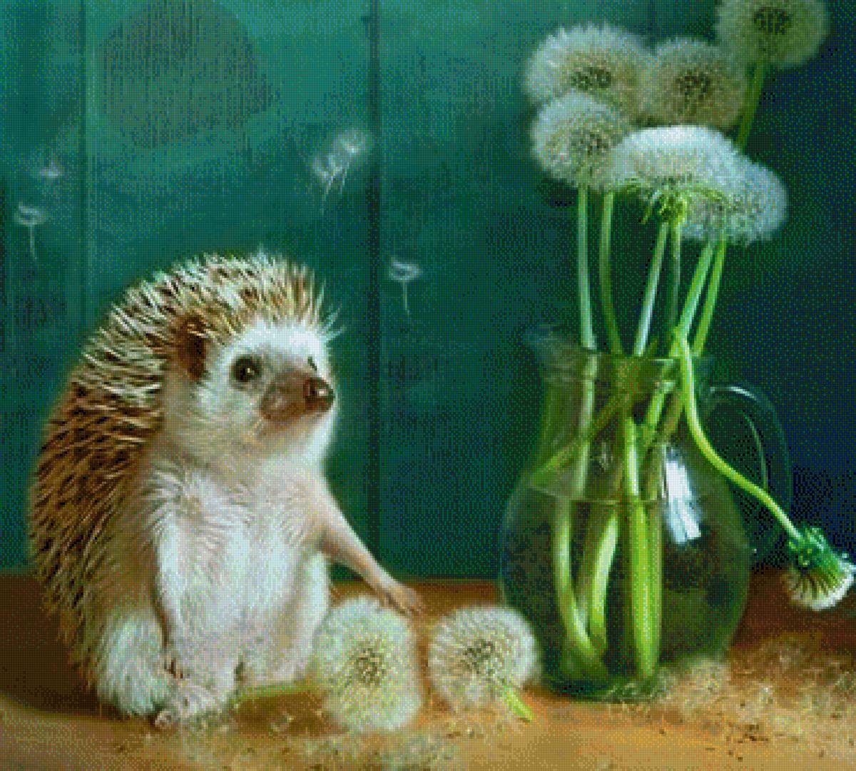 Ежик - ежик, одуванчики - предпросмотр