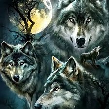 Схема вышивки «стая волков»