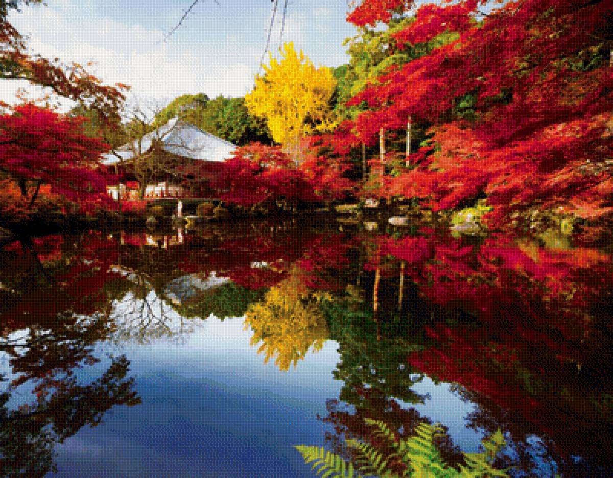 осенний пейзаж - озеро, пейзаж, осень - предпросмотр