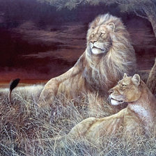 Схема вышивки «Львиная пара»