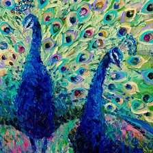 Схема вышивки «павлины»