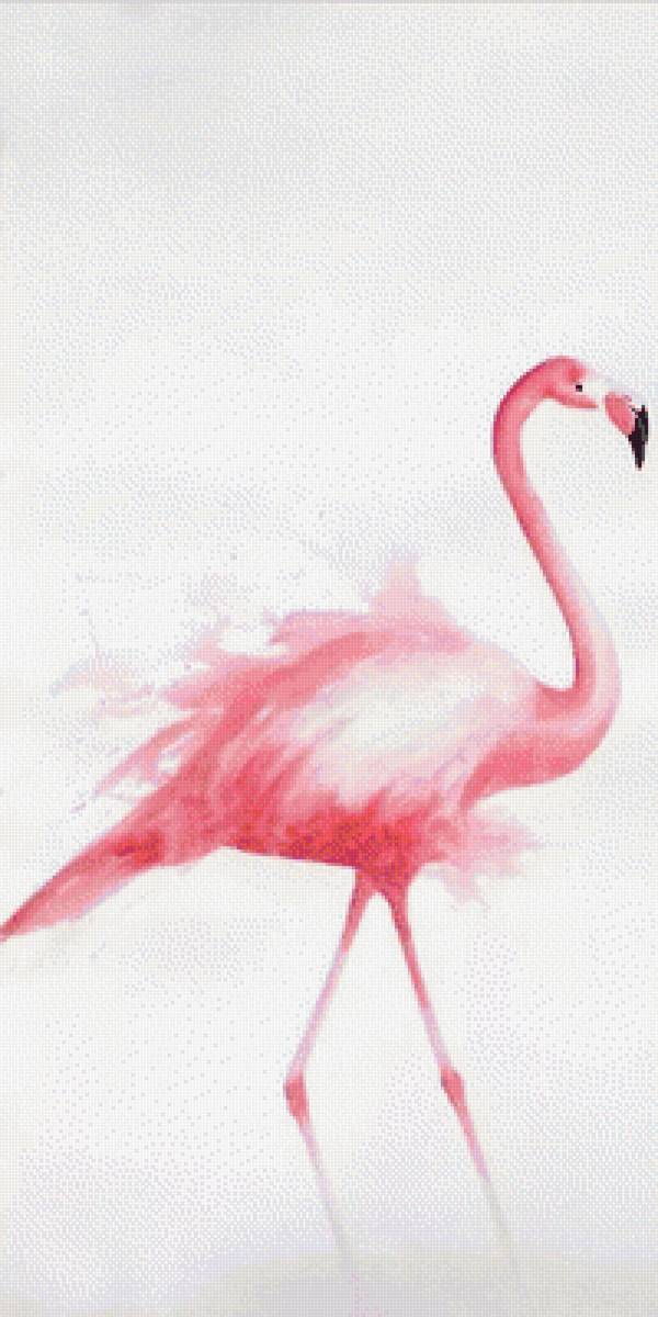 Фламинго диптих - диптих, пара, акварель, фламинго - предпросмотр