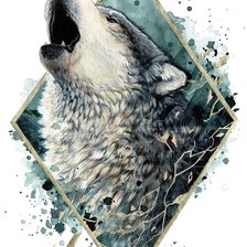 Схема вышивки «Волк поменьше»