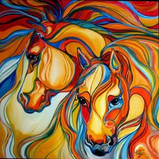 CABALLOS ABSTRACTOS COLORINES