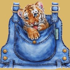 Схема вышивки «тигренок в кармане»