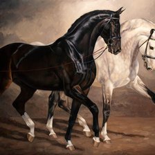 Схема вышивки «кони»