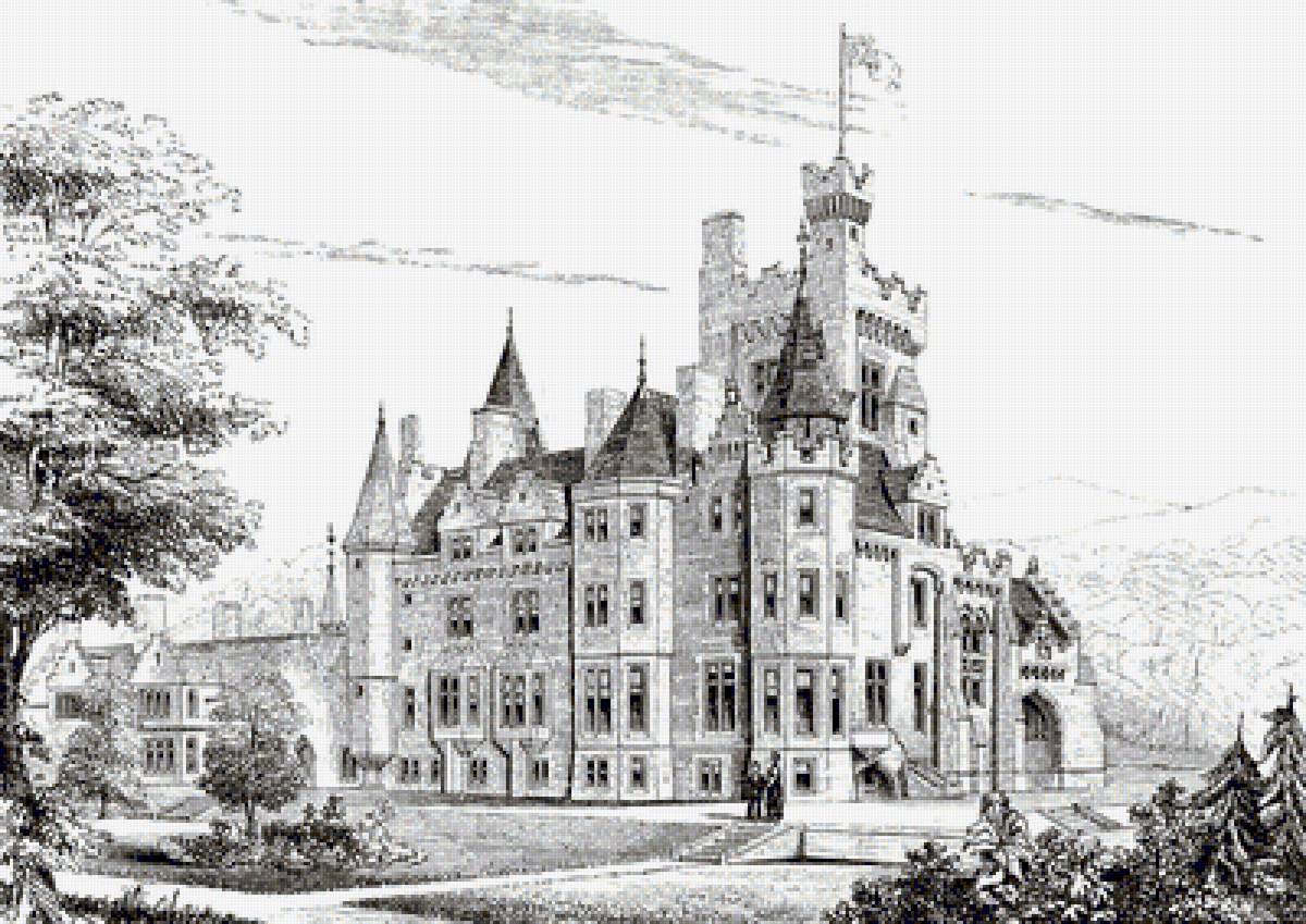 замок - замок, графика, рисунок карандашом - предпросмотр