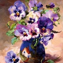 Схема вышивки «анютины глазки»