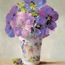 Схема вышивки «анютины глазки»