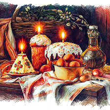 Схема вышивки «Пасхальный натюрморт.»