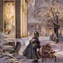 девочка с санками