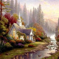 Схема вышивки «Томас Кинкейд. Часовня»