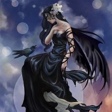 Схема вышивки «Ángel negro»