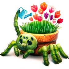 Схема вышивки «Цветочный паук»