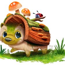 Схема вышивки «Грибной ёжик»