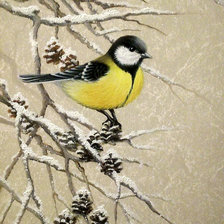 Схема вышивки «Зима. Синичка»