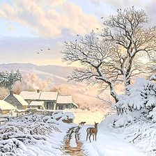 Схема вышивки «зимний пейзаж»