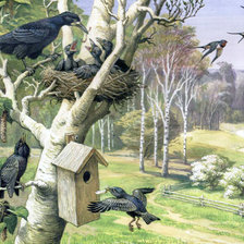 Схема вышивки «Весенние хлопоты»