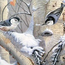 Схема вышивки «Поползни на березе»