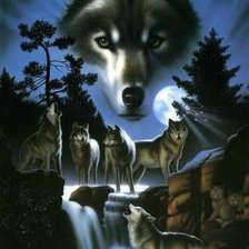 Схема вышивки «волки»