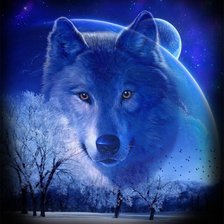 Схема вышивки «волк»