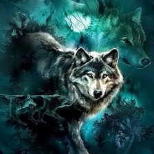 Схема вышивки «волки»