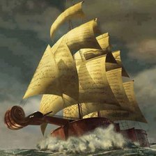 Схема вышивки «музыкальный парусник»