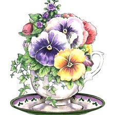 Схема вышивки «анютки»