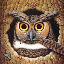 Схема вышивки «Умный филин»