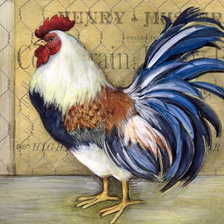 Схема вышивки «Петух на почтовой марке Франции»